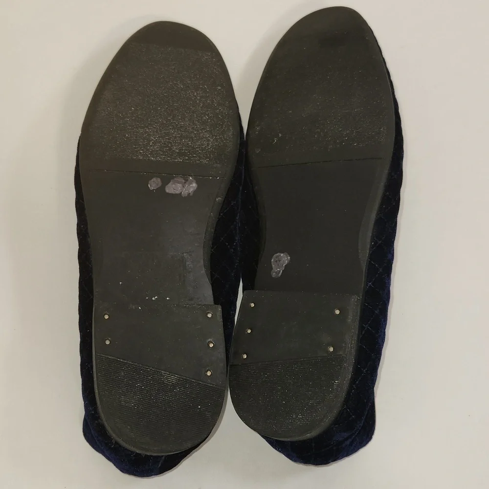 Giorgio Brutini “Chatwal” Navy Blue Diamond Stitched Velvet Slip On Loafer Shoes